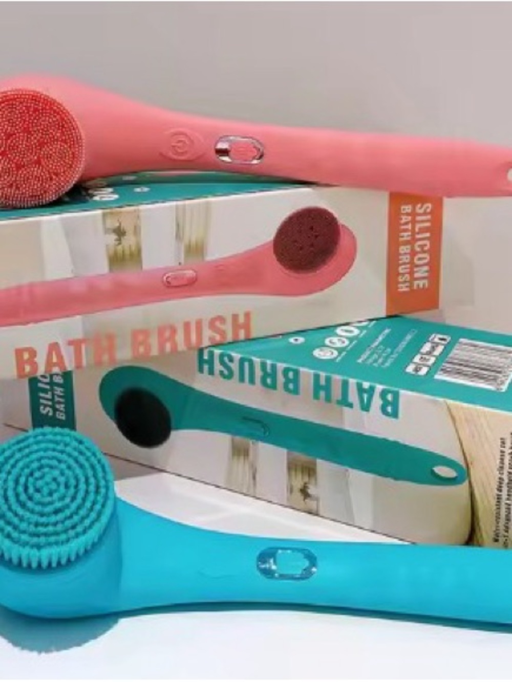 Electric Back Scrubbing Brush for Shower w/ Rechargeable Silicone Electric Body